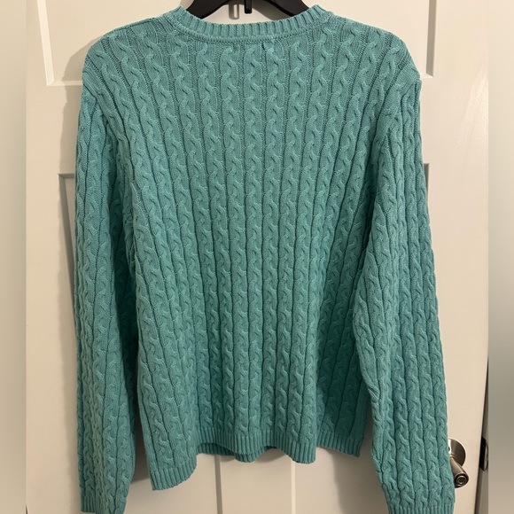 Karen Scott Cable Knit Pullover Green Sweater Size Extra Large - Picture 3 of 7